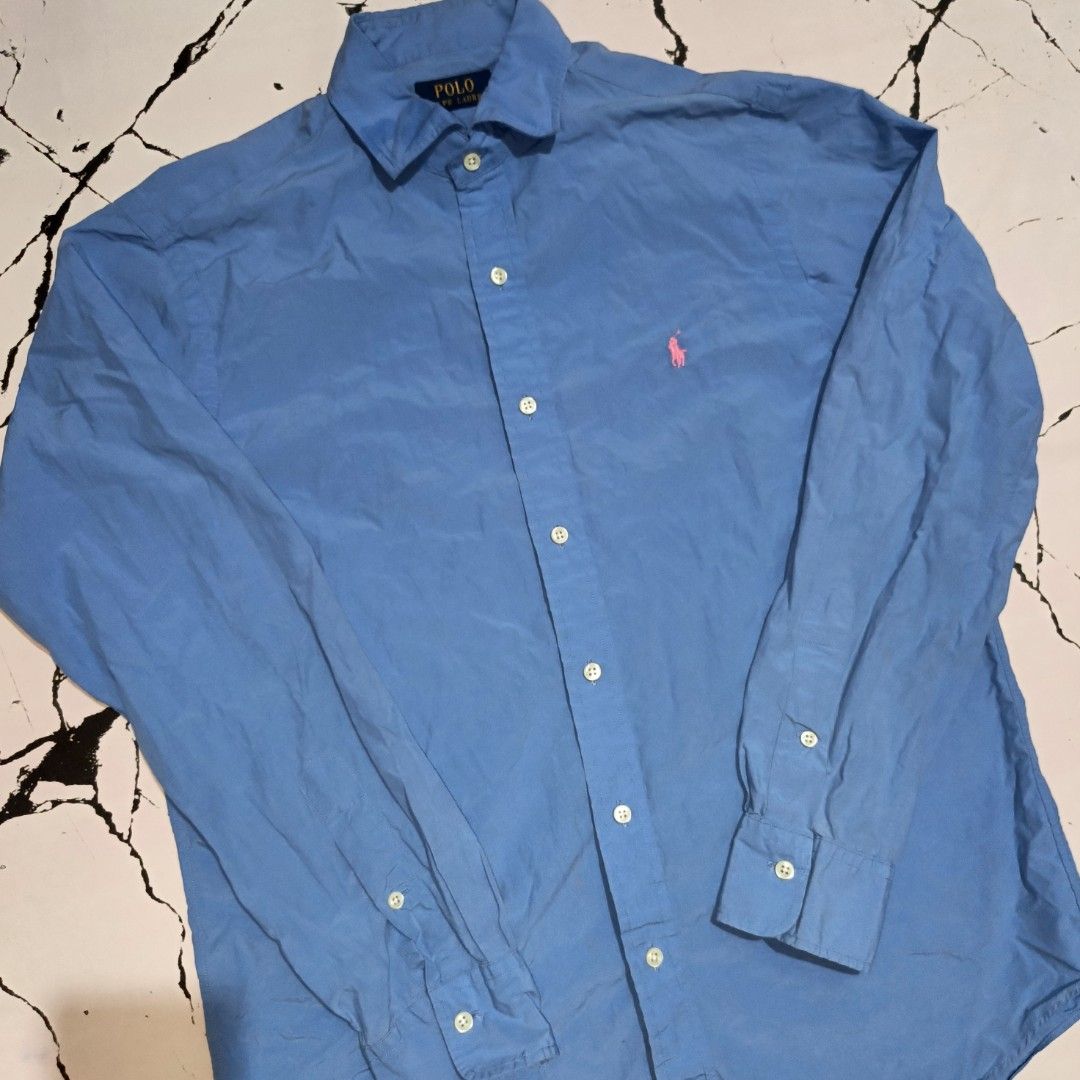 POLO RALPH LAUREEN (Category: Formal Shirts) located in Cebu City. Submitted by papart1993 (Listing ID 1466916685, Image 3). Description: POLO RAPLH LAUREN LIGHTWEIGHT TWILL BLUE EXCELLENT MEDIUM 21 W 29 L 📩 .