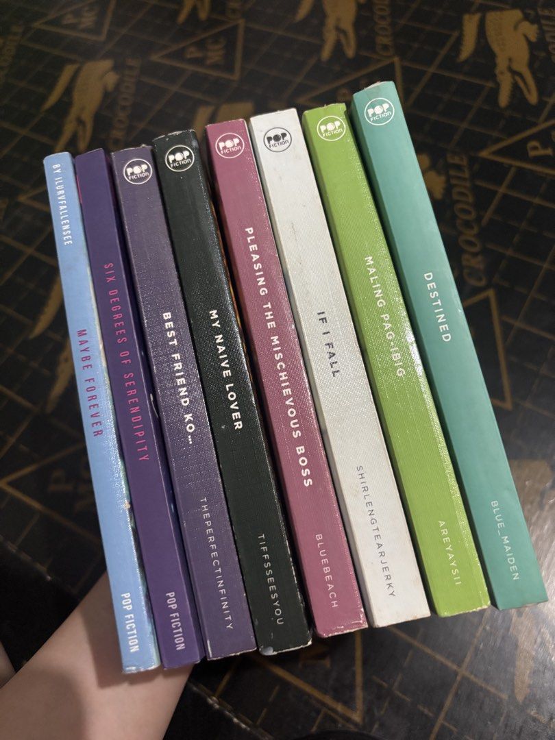 Wattpad Pop Fiction Books (Category: Storybooks) located in Mandaluyong City. Submitted by allyph (Listing ID 1466912902, Image 2). Description: SELLING THEM AS SET ₱2800 - All complete bookmarks - Mint condi - 2 books are sealed MOD: J&T / sco (kayo po naghahanap) MOP: GCASH / MARIBANK MANDALUYONG CITY DM me for more info and pics!! .