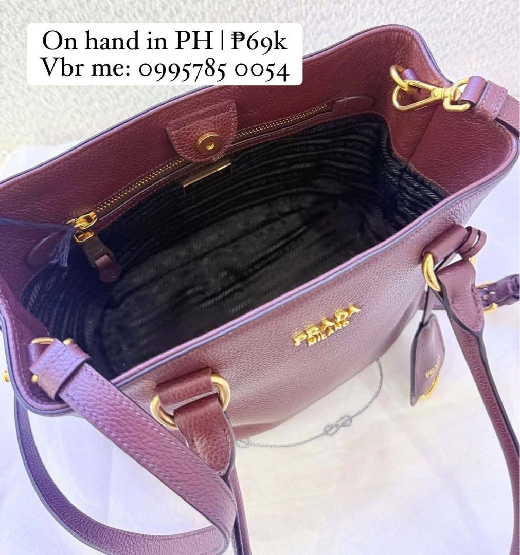 Prada Vitello Phoenix 2 Way Leather Bag (Category: Luxury Bags & Wallets) located in Manila. Submitted by deiclacio_ (Listing ID 1466778021, Image 2). Description: Vbr me: 0995785 0054.