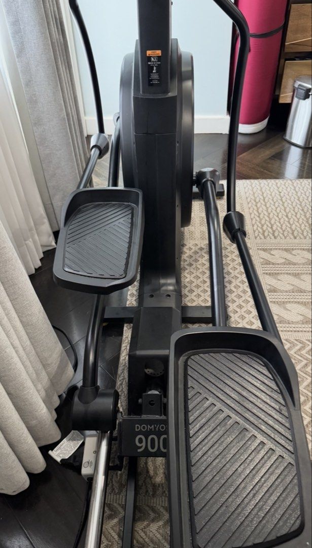 Preloved Elliptical (Category: Cardio & Fitness Machines) located in Pasig City. Submitted by anazareno (Listing ID 1466874052, Image 3). Description: Preloved Elliptical/ Performance Cross trainer Brand: Decathlon Model: EL 900 Domyos Product Details • Flywheel Weight: 13 kg for smooth and even pedaling motion. • Stride Length: 51 cm (20 inches) for optimal user comfort and long reach (suited for adult males up to 6’3’’ height). • Incline & Resi