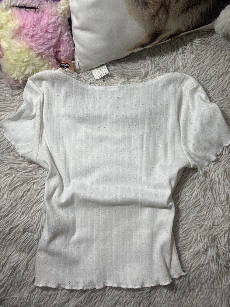 preloved shein lace bow top ⋆𐙚₊˚⊹♡ (Category: Blouses) located in Talisay. Submitted by whimsyunicornbcd (Listing ID 1466774752, Image 2). Description: — size: S-M ⋆𐙚₊˚⊹♡ .