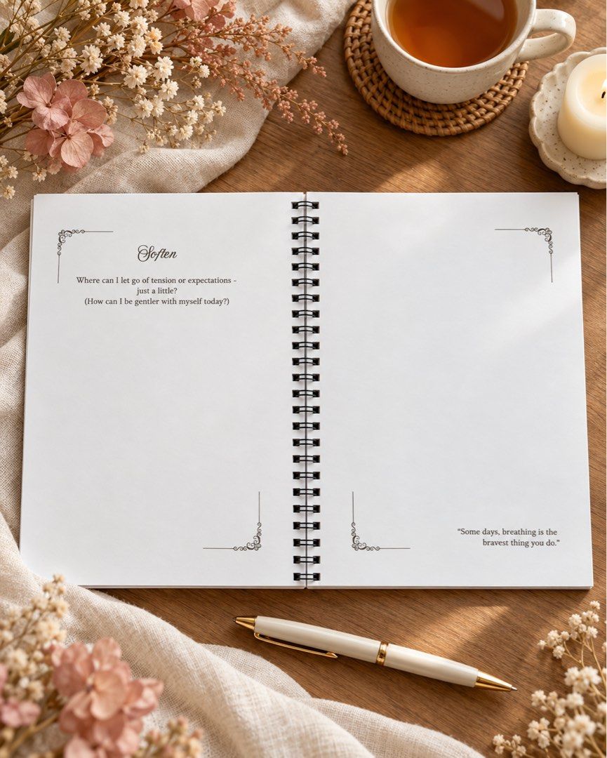 [PRE-ORDER] Breathe: A Self-Care Journal (Category: Stationery & School Supplies) located in Manila. Submitted by papeldeliham (Listing ID 1466833360, Image 2). Description: You make room for so much. Make a little room for yourself, too. “Breathe: A Self-Care Journal” offers gentle prompts and open pages to slow down, check in with your heart, and put your thoughts into words. Write a little. Stay a while. Come back when you need to. There’s no 
