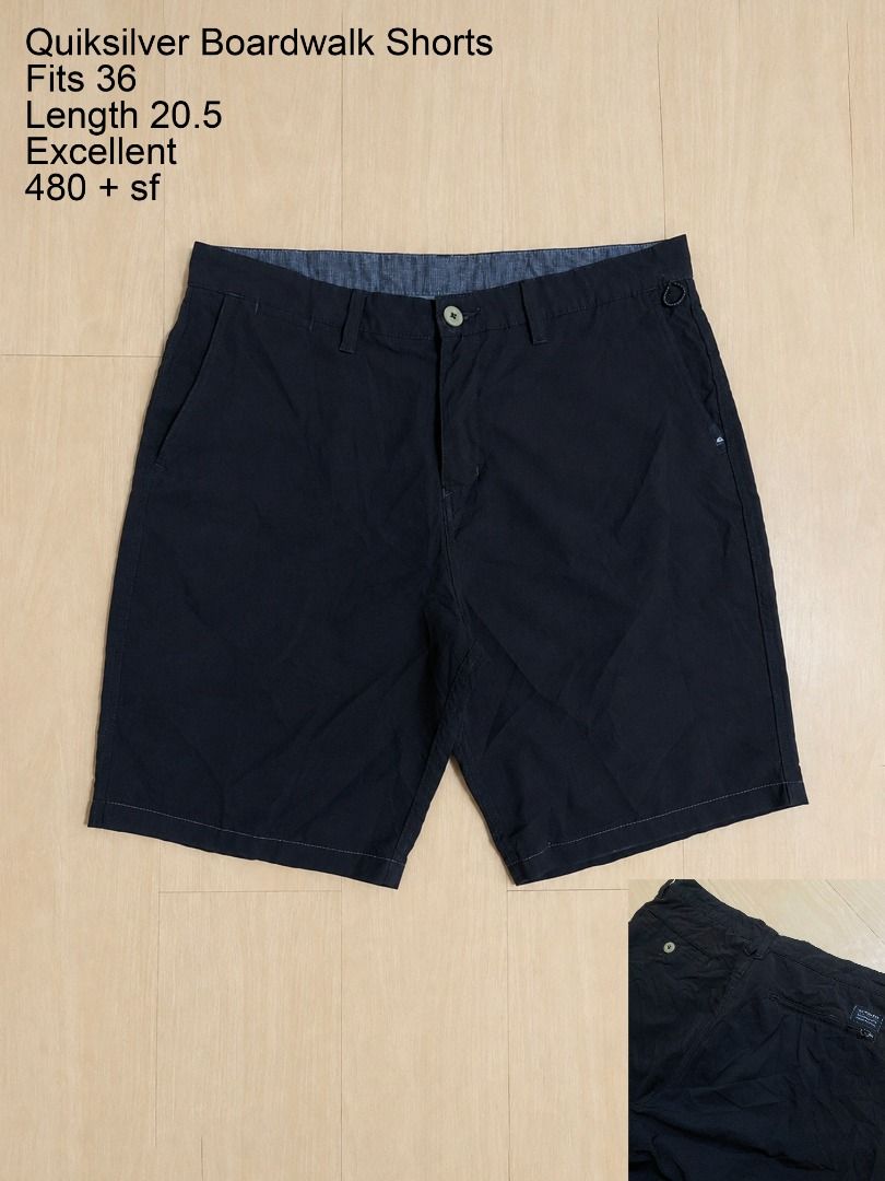 Quiksilver Black Polyester Boardwalk Shorts (Category: Shorts) located in Cadiz. Submitted by thespotcdz (Listing ID 1466810098, Image 1). Description: Fits Size 36 Length 20.5" Excellent condition.