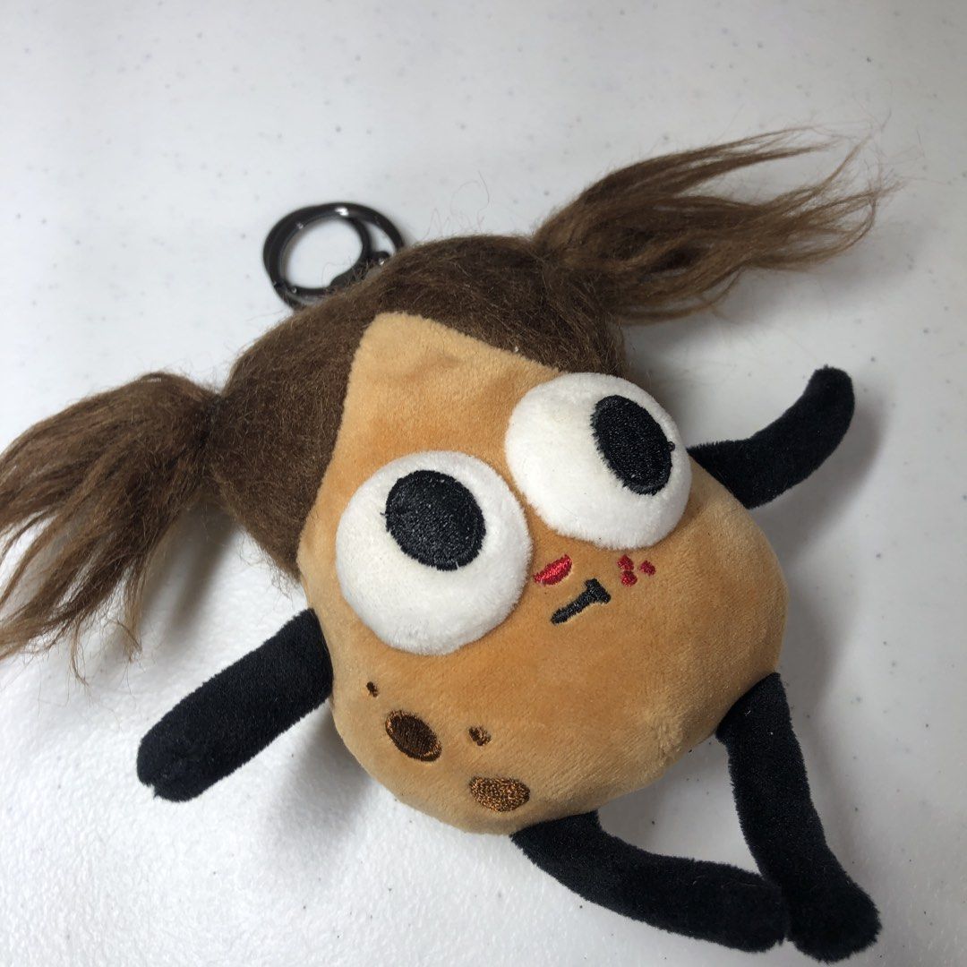 Quirky Brown Haired Creature Plush Keychain Bag Charm (Category: Plushies & Soft Toys) located in Manila. Submitted by all.dressed.up (Listing ID 1466775460, Image 2). Description: Adorable plush keychain with brown pigtails and big googly eyes Features skinny black arms/legs and cute spotted details on one side Equipped with a sturdy metal clasp for secure hanging Fun accessory for backpacks, bags, or keys Strictly no return, no exchange WYSIWYG