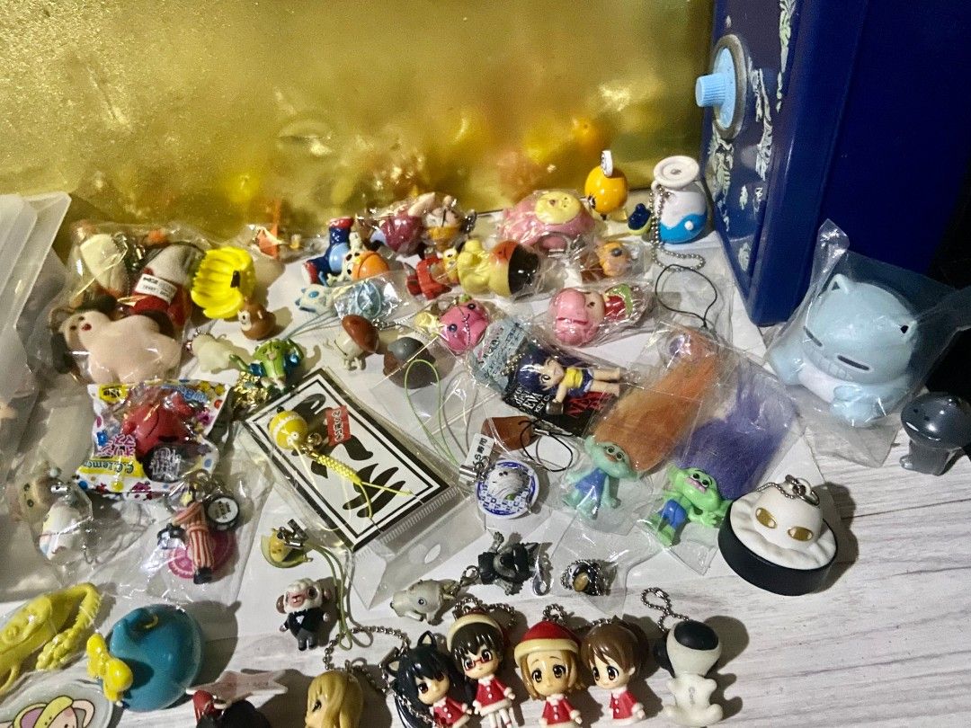 Random ALL Authentic Collectible Keychains | Phonestrap | Keyring | Charm | Trinket (Category: Announcements) located in Binan City. Submitted by aaa_llliyahhh (Listing ID 1466907847, Image 2). Description: PRICE STARTS @ ,65 • K-On • Hoppe Chan • Sin-Chan • Tamagotchi • Ito-En • Playstation 2 • Sanrio Hello Kitty ; My Melody; Kerokerokeroppi • San-X • Chiikawa • Kewpie • Coca-Cola • Sumikko Gurashi • Kenelephant • Trolls • Dragon Quest • Yokai-W