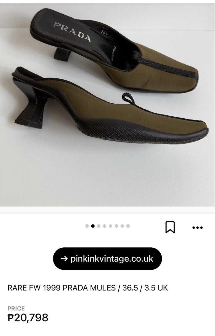 Rare prada mules (Category: Sneakers & Footwear) located in Manila. Submitted by prelovedbyramiah (Listing ID 1466860253, Image 2). Description: 22cm aithentic.