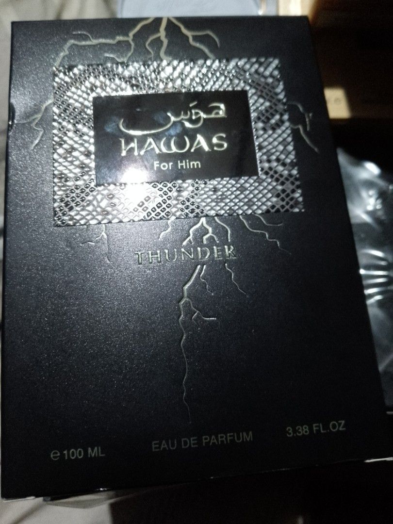 Rasasi Hawas Thunder Eau De Parfum (Category: Fragrance & Deodorants) located in Manila. Submitted by tebbys (Listing ID 1466863297, Image 1). Description: Few Sprays Missing Full Presentation .