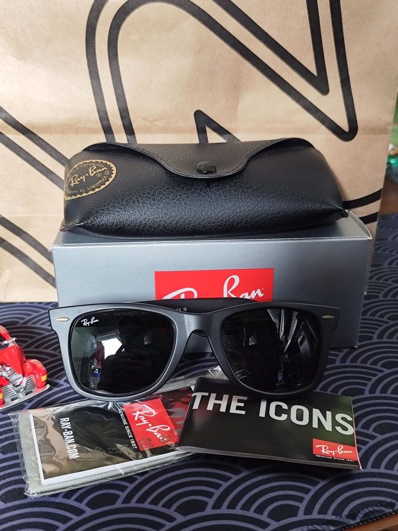 Ray-Ban Wayfarer Sunglasses Full Set (Category: Sunglasses & Eyewear) located in Pasig City. Submitted by your_source_thrifts (Listing ID 1466818905, Image 1). Description: FOR SALE: Original Ray-Ban Wayfarer RB2140F 901S 🕶️ • Model: RB2140F 901S • Style: Original Wayfarer • Frame Color: Black • Inclusions: [Original case, cleaning cloth, box, docs] 💰 Price: ₱8,500 RFS: will upgrade sa Meta PM for actual photos, more details, or inquiries. Seri