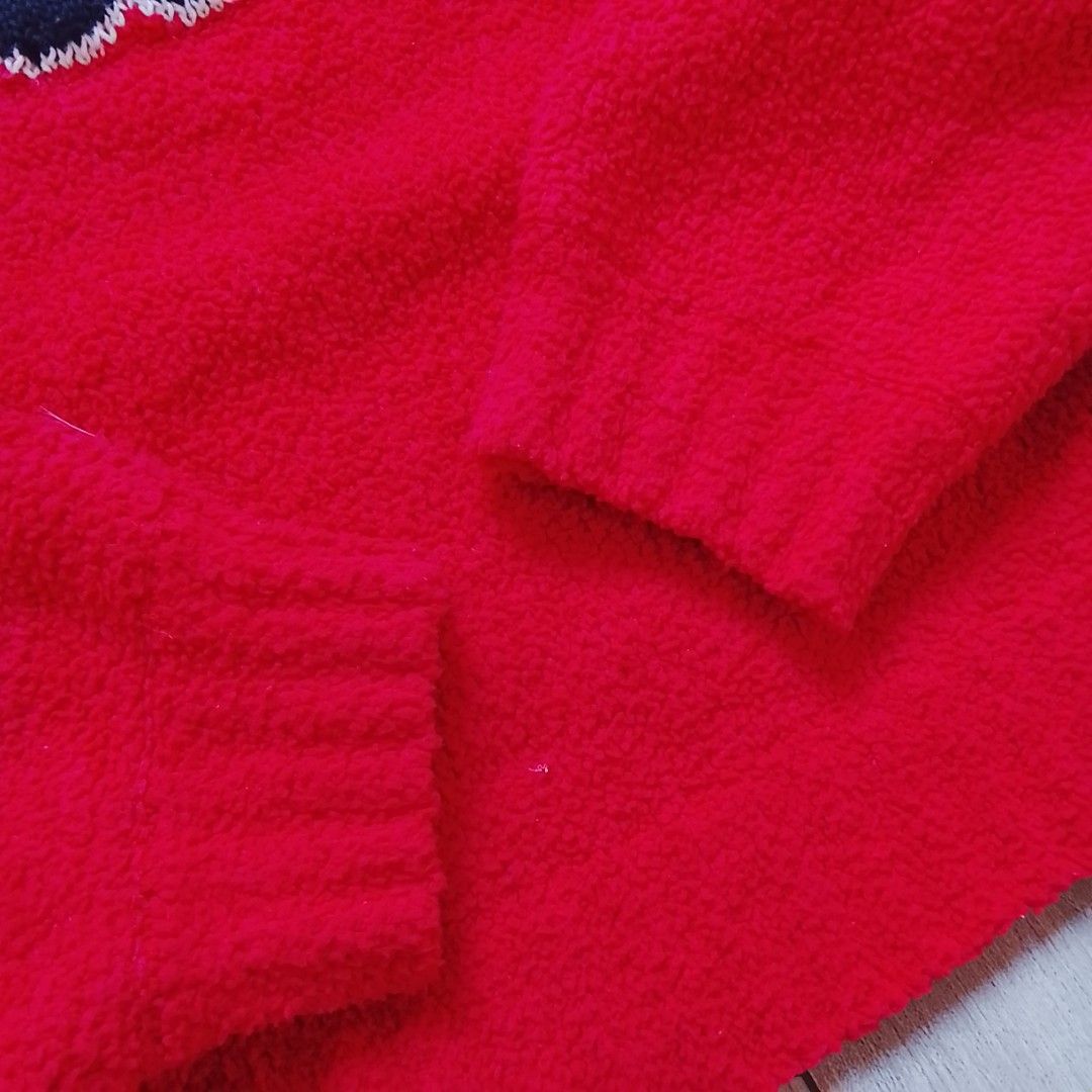 Red Chanel Alternative Sweater (Category: Luxury Apparel) located in Angeles City. Submitted by sselects_ (Listing ID 1466785990, Image 3). Description: Details of the item: *Color may vary due to lighting Size: fits S-M Width: 20" Length: 21" Sleeves: 19" Issue: needs wash Condition: Excellent ALL ITEMS ARE NEGOTIABLE.