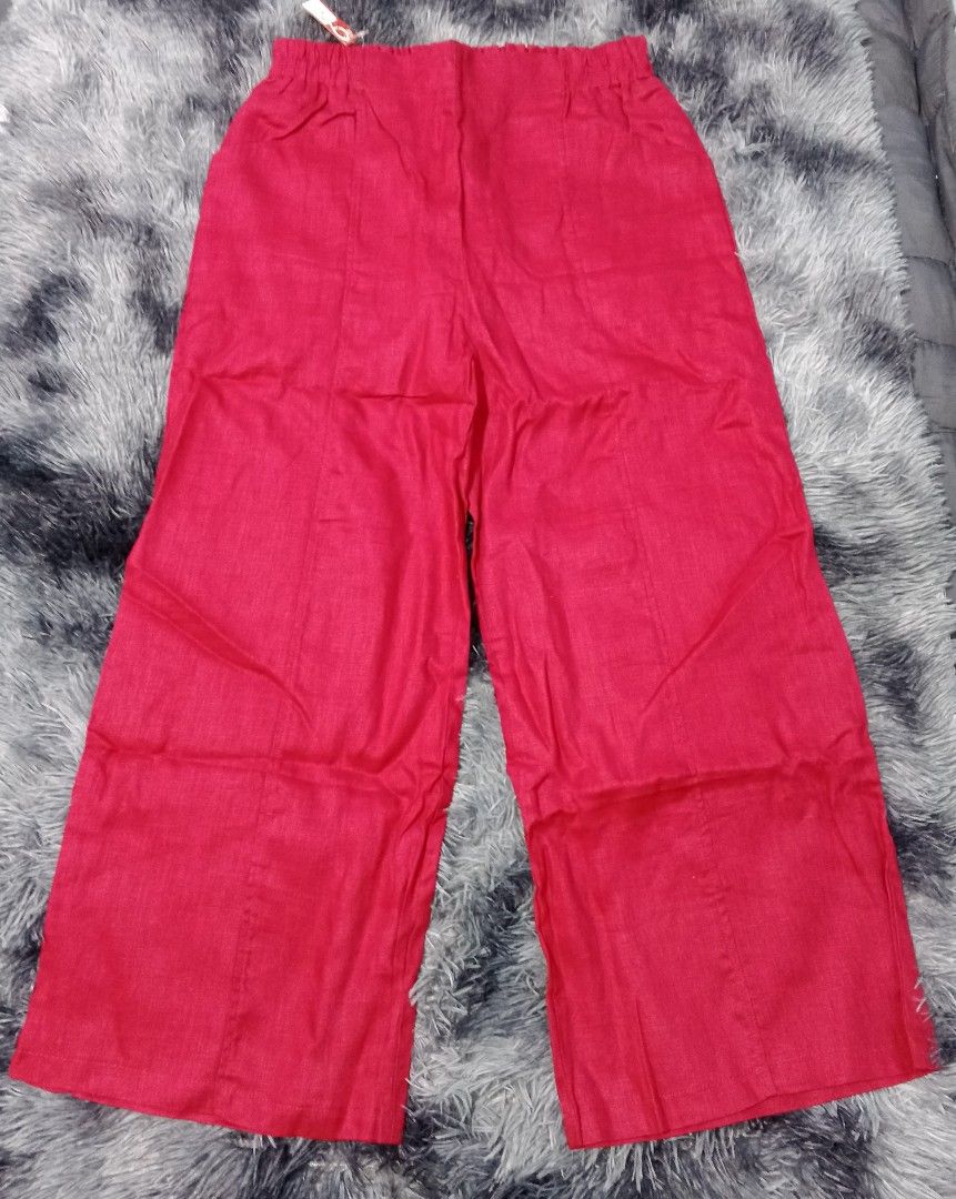 red pure linen pants new (Category: Other Bottoms) located in Magalang. Submitted by trendz67271 (Listing ID 1466924746, Image 3). Description: brand new bought from abroad size reference in photos.