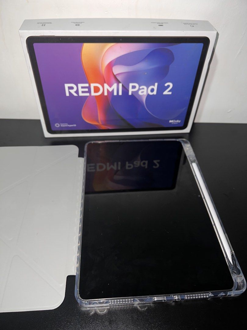 Redmi Pad 2 (Category: Android) located in Las Pinas. Submitted by ekagaria (Listing ID 1466791546, Image 3). Description: Redmi Pad 2 128gb + 4gb Color: Graphite Gray Original Price: 11,999 Selling Price: 10k (negotiable for sure buyer) Inclusions: Box 1 Case 1 Pen Charger w/ adaptor Rfs: di naman nagagamit masyado nung nabili, lady owner kaya looks like brand new po (pwede po swap for iPad).