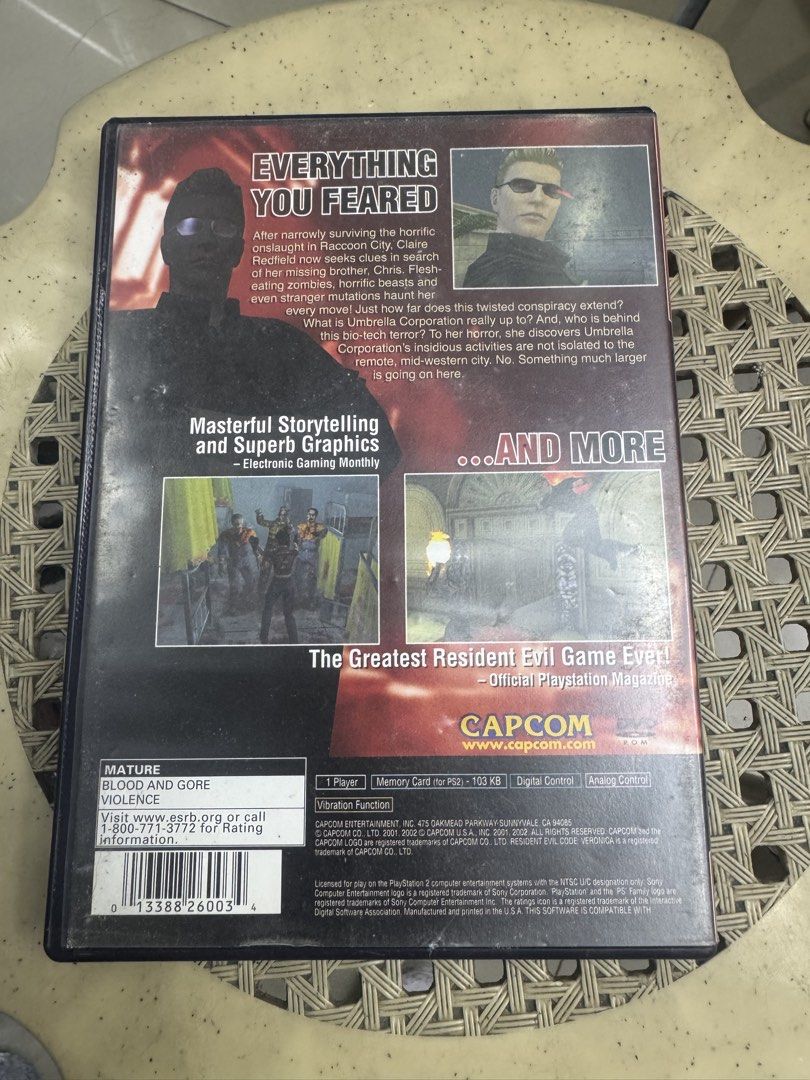 Resident Evil Code: Veronica X (Category: PlayStation) located in Quezon City. Submitted by error081gh (Listing ID 1466775960, Image 2). Description: Sale Resident Evil Code: Veronica X Case Manual Meet up place GH macdo area Only.