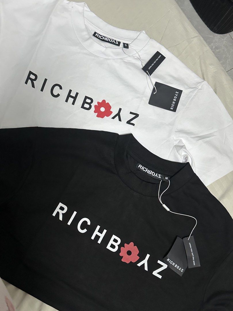 Richbo¥z shirt (Category: Luxury Apparel) located in Manila. Submitted by jmdrgooddeals (Listing ID 1466910216, Image 2). Description: Bnew richboyz shirt ₱350 each! White: size S Black: size M.