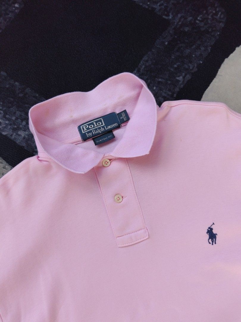 RL Baby Pink P/S (Category: Tshirts & Polo Shirts ) located in Andop. Submitted by kyutoryuu (Listing ID 1466892644, Image 2). Description: •Dimes: 20x27-29.5 •Condition: Excellent •CR: 9.8/10 •Issue: see pics, need wash, from bale.