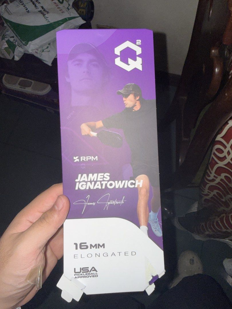 RPM Q2 16mm (Category: Racket and Ball Sports) located in Manila. Submitted by phxdls (Listing ID 1466802804, Image 2). Description: -bought from Sampaguita Pickleball Store -used around 6x (bought two months ago) -comes with edge tape -can give free toalson overgrip (~500 php) -free paddle cover .