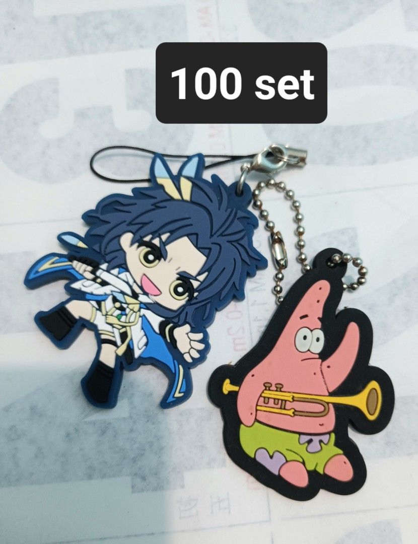 Rubberstrap set (Category: Figurines & Statues) located in Legazpi City. Submitted by hobbeecombsshoppu (Listing ID 1466878743, Image 1). Description: touken ranbu spongebob patrick last price posted payment Gcash shipment JnT (starts at 75 for NCR) location Albay .