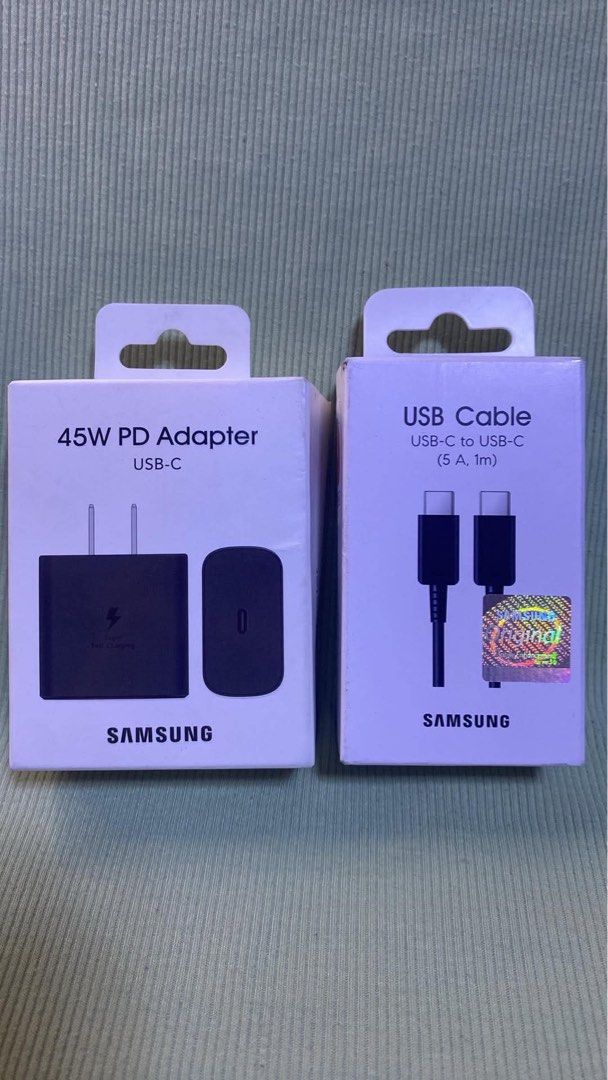 Samsung 45W adapter and cable (Category: Chargers & Cables) located in Manila. Submitted by mimasour (Listing ID 1466920919, Image 1). Description: .