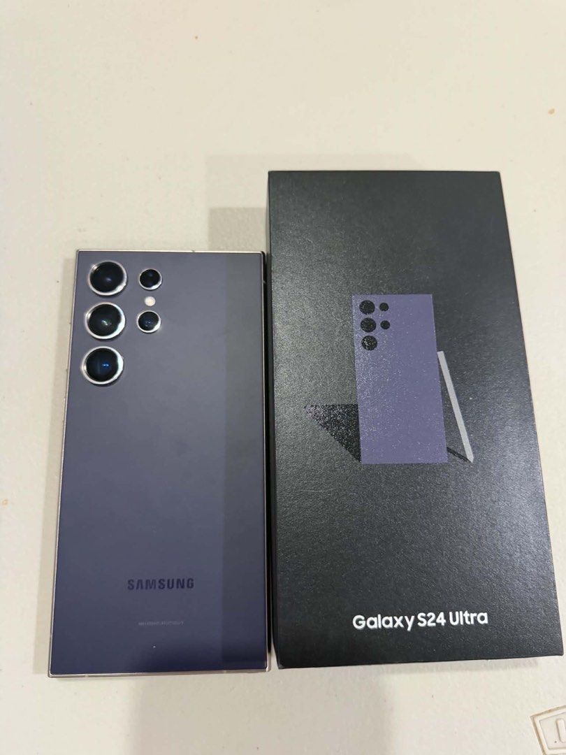 Samsung S24 Ultra 5G (Category: Samsung) located in Marikina City. Submitted by happy_haulsph (Listing ID 1466793854, Image 1). Description: Samsung Galaxy S24 Ultra 5G – For Sale 📱 Selling my Samsung Galaxy S24 Ultra! ✨ Premium flagship phone with an excellent camera, stunning display, and built-in S Pen. Details: * Model: Samsung Galaxy S24 Ultra 5G * Storage: 512GB * Color: Titanium Violet * Condition: Like New * Issues: No issues * Inclusion