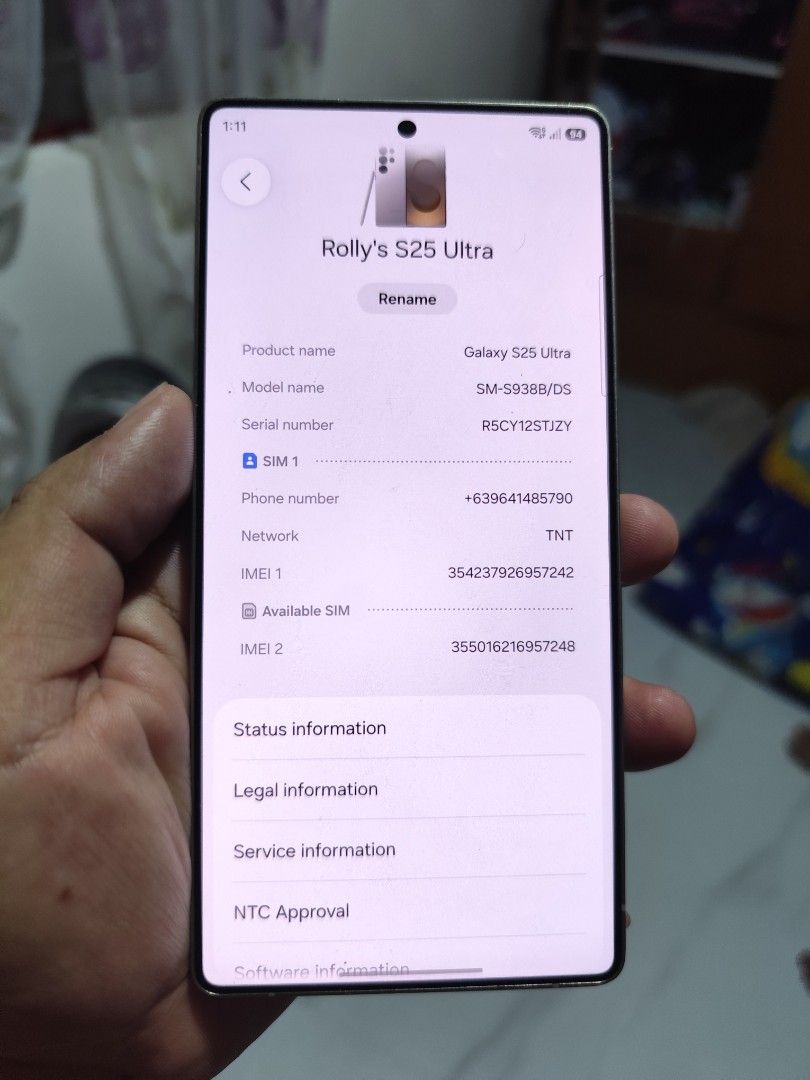 Samsung S25 Ultra 512gb (Category: Samsung) located in Manila. Submitted by yllor25 (Listing ID 1466818103, Image 1). Description: for sale or swap sa lower unit pass sa add ako pass sa str8 swap pm lang po no issue hindi galing finance personal used unli reset unlitest 512gb storage Openline snapdragon Dasma cavite area.