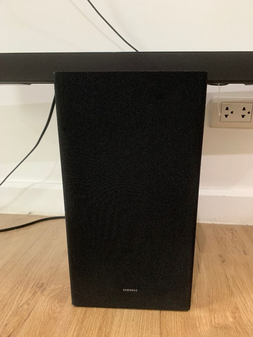 Samsung Soundbar with Subwoofer (Category: Soundbars, Speakers & Amplifiers) located in Taguig. Submitted by mrtee155 (Listing ID 1466781473, Image 2). Description: Samsung soundbar and subwoofer Model HW C450 set in clean condition. Great way to upgrade your home TV audio. Available for pickup or delivery. Original price -8,000 selling for - 5000 .