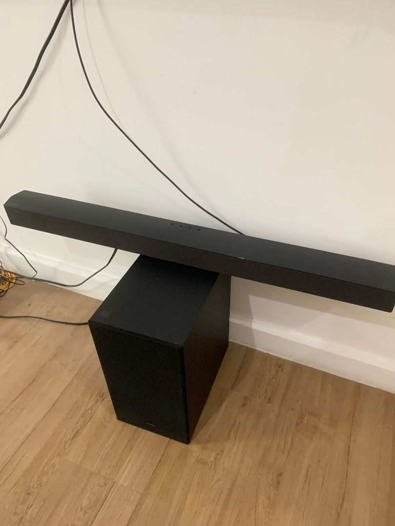 Samsung Soundbar with Subwoofer (Category: Soundbars, Speakers & Amplifiers) located in Taguig. Submitted by mrtee155 (Listing ID 1466781473, Image 1). Description: Samsung soundbar and subwoofer Model HW C450 set in clean condition. Great way to upgrade your home TV audio. Available for pickup or delivery. Original price -8,000 selling for - 5000 .