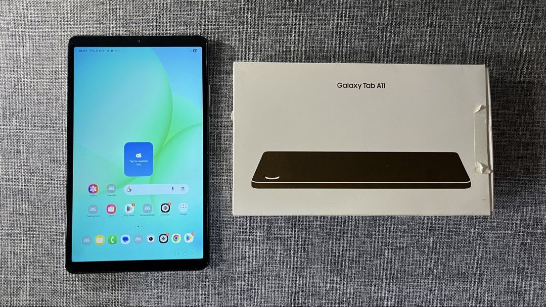Samsung Tab A11 (Category: Android) located in Abucay. Submitted by grand_cris09 (Listing ID 1466932484, Image 1). Description: FOR SALE SAMSUNG TAB A11 3 Months Old Complete Package(Replace Cord) ✅WiFi And Phisical Sim ✅Supported up to 2 TB MicroSD 8GB RAM-128 ROM Helio G99 Proscesor Perfect pang games for kids and for watching Netflix,Kdrama and other soc med apps😍 Meycauayan Bulacan .