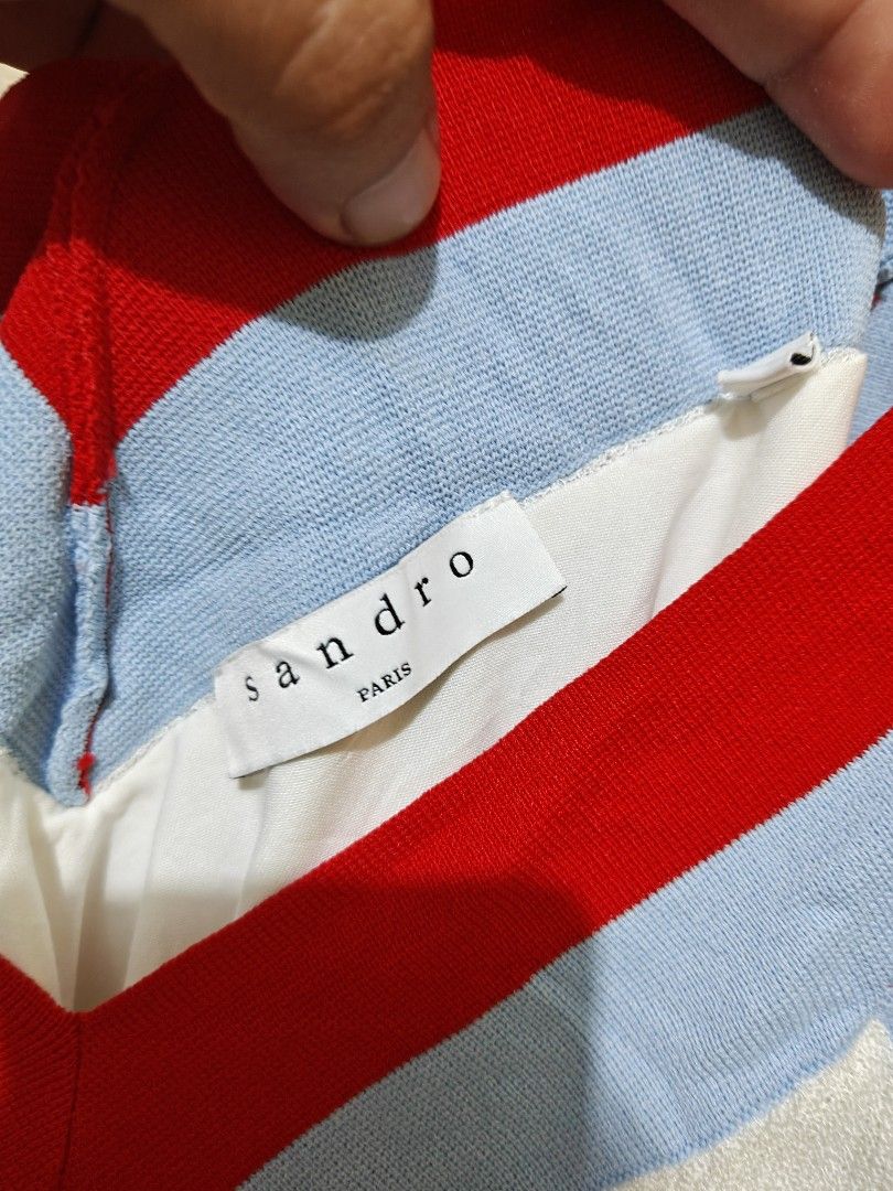 Sandro (Category: Activewear) located in Mandaue City. Submitted by prekfinds (Listing ID 1466883641, Image 3). Description: Sandro V-neck plated cami top As new condition 10/10colorate Size:1 on tag See photos for actual dimes No issue.