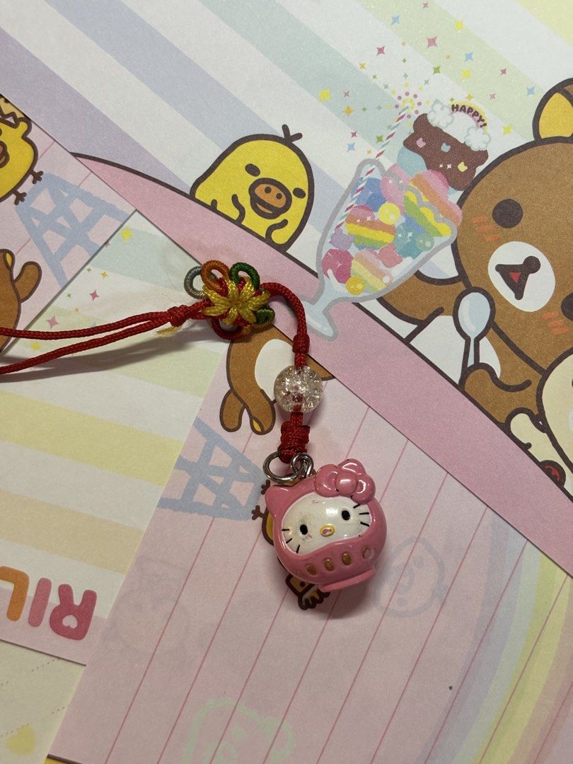 Sanrio Hello Kitty Daruma Keychain (Category: Action & Battle Toys) located in San Juan City. Submitted by glitznpops.ph (Listing ID 1466851772, Image 1). Description: ~ Authentic with Sanrio Markings.