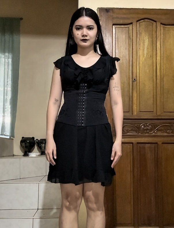 see through black dress (Category: Dresses) located in Quezon City. Submitted by w4rdrobeph (Listing ID 1466149587, Image 2). Description: ૮꒰ ˶• ༝ •˶꒱ა when worn reference video on my ig: w4rdrobeph I’m 5’4 & s-m ♡ Gothic & vampy curated thrift Washed • No issue ‎✧༺♥༻✧ ‎ ‎no cod ‎mop: gcash,maya & bank transfer visit my ig: w4rdrobeph .