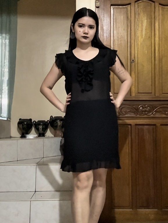 see through black dress (Category: Dresses) located in Quezon City. Submitted by w4rdrobeph (Listing ID 1466149587, Image 1). Description: ૮꒰ ˶• ༝ •˶꒱ა when worn reference video on my ig: w4rdrobeph I’m 5’4 & s-m ♡ Gothic & vampy curated thrift Washed • No issue ‎✧༺♥༻✧ ‎ ‎no cod ‎mop: gcash,maya & bank transfer visit my ig: w4rdrobeph .