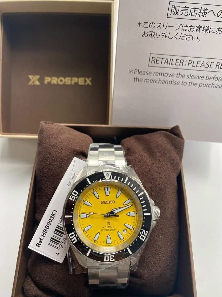 Seiko Prospex HBB003 (Category: Other Sports Equipment and Supplies) located in Manila. Submitted by seikowatchfactory (Listing ID 1466792592, Image 1). Description: Brand New in Box Authentic Seiko Watch 10/10 Model: HBB003 Price: 35995 pesos Specifications: Limited Edition Case Diameter: 41.7mm Case Thickness: 12.3mm Lug-to-lug: 49.5mm Lug size: 20mm Caliber 4R35 Automatic with hacking and manual winding mechanism Approx. 41 hours Power Reserve