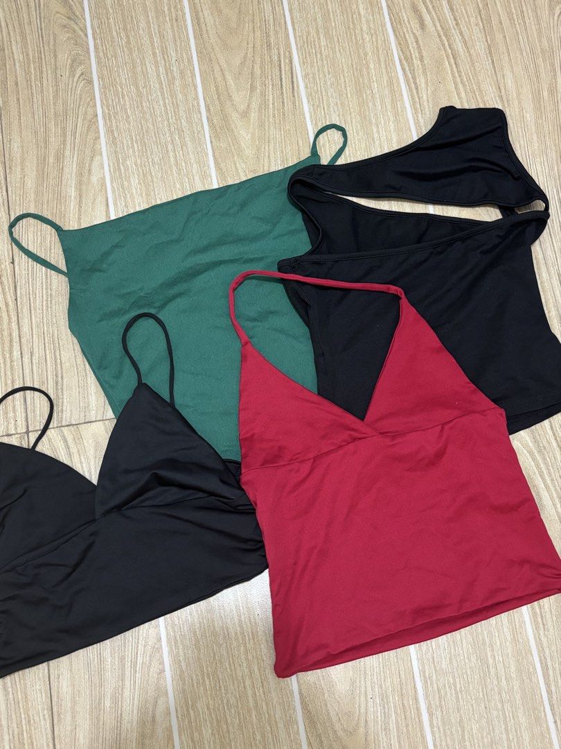 [SET] Assorted Sleeveless Tops (Category: Sleeveless) located in Calamba. Submitted by sincerely_ayi (Listing ID 1466919571, Image 1). Description: help me declutter! — fits xs-s — can send more pictures upon request — mop: gcash/maribank.