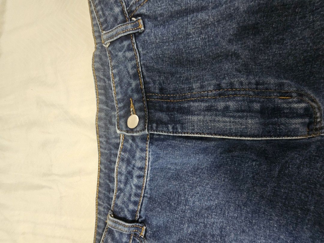 Shein Denim Shorts plus size 2XL (Category: Shorts) located in Santo Tomas. Submitted by buybugs (Listing ID 1466964866, Image 3). Description: - Brand: SHEIN Curve - Size: 2XL - Color: Medium blue wash - Condition: lightly used - Details: Classic 5-pocket style, button and zipper fly, stylish curved side hem - Fit/Style: Casual everyday wear, perfect for warmer days - Make: Denim non-stretch.