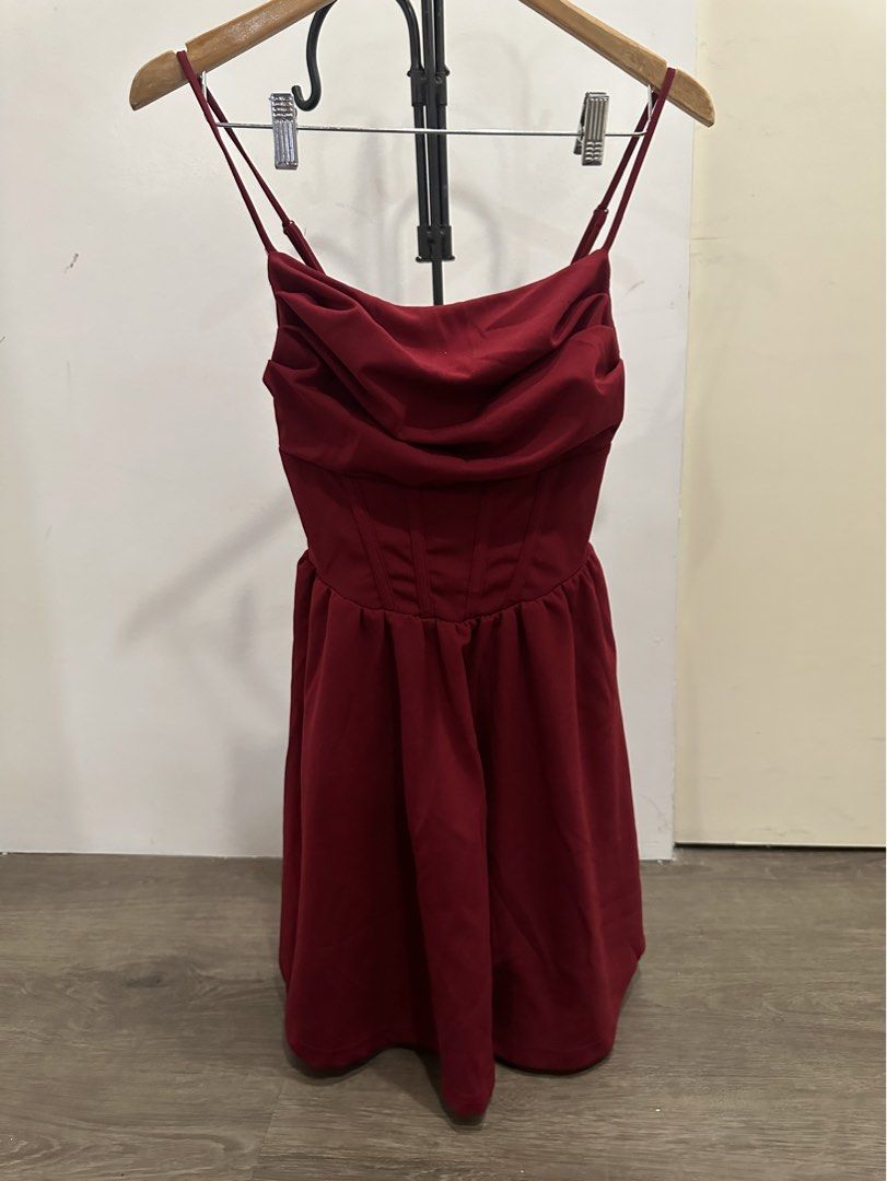 Shein red dress (Category: Dresses) located in Paranaque City. Submitted by celinegab (Listing ID 1466883112, Image 1). Description: Wore once only Fits sizes s-m.