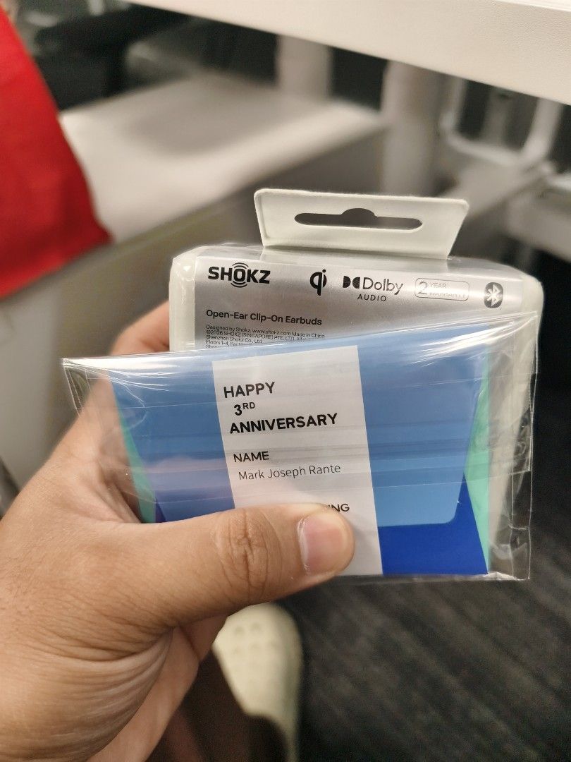 Shokz OpenDots 2 Earbuds (Category: Earphones) located in Pasig City. Submitted by markrante.21 (Listing ID 1466785833, Image 1). Description: - Condition: Brand new, factory-sealed in plastic. - Design: Comfortable open-ear clip-on style ideal for running, workouts, and daily use - Awareness: Keeps you alert to your surroundings while enjoying audio - Audio & Tech: Features Dolby Audio support and reliable Bluetooth connectivity - Warranty: Incl