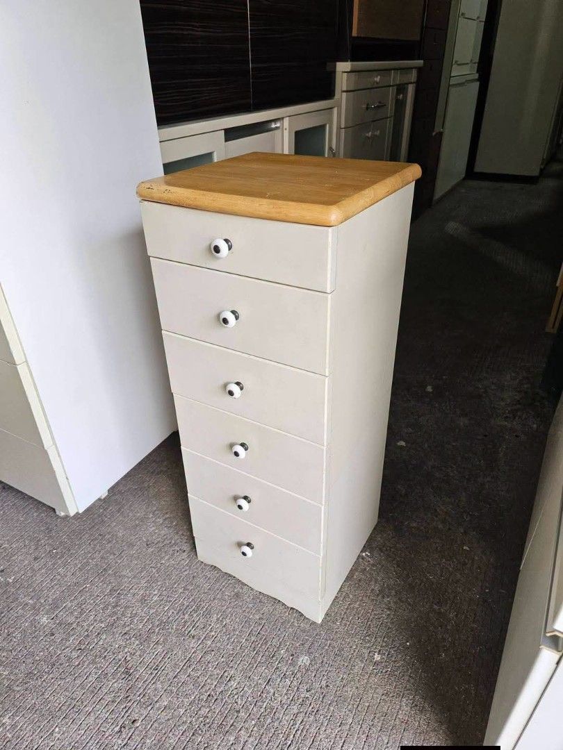 Side Drawer (Category: Shelves, Cabinets & Racks) located in Meycauayan. Submitted by marygracecasimiro (Listing ID 1466775732, Image 3). Description: Side Drawers ‼️₱5,000‼️ -Space Saver! 😘😍 ✔L-12 H-31 W-12 inches 📏 ✔6 Drawers 🗄 ✔Laminated 🔖 ✔️Compress & Plywood Back! 💢 ✔Scratches As-is! 🩷💙.