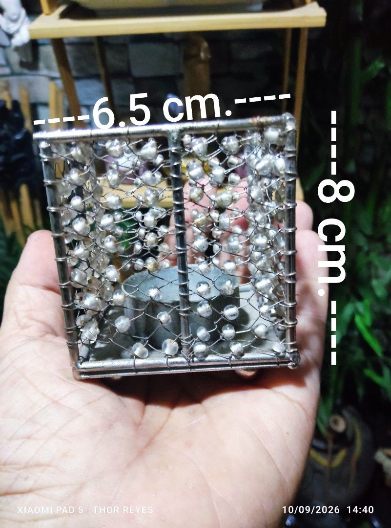 Silver Wire and Beaded Tea Light Candle Holder (Category: Home Fragrance) located in Valenzuela. Submitted by mighthor0526 (Listing ID 1466843743, Image 2). Description: Measurements on photos provided Preloved item Payment thru Gcash or Abono by Lalamove rider Delivery by rider or shipping will be shouldered by the buyer Pm me if interested .