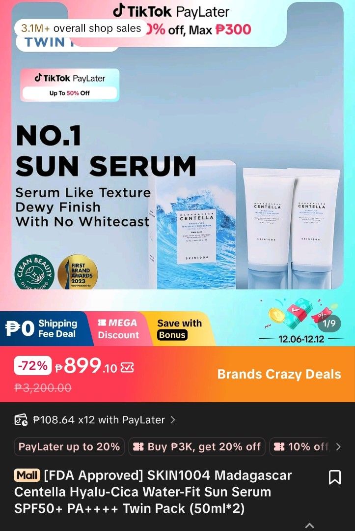 Skin 1004 Centella SPF 50 (Category: Face Care) located in Makati City. Submitted by parvati (Listing ID 1466215516, Image 3). Description: Selling one from the duo pack because I only need one and already have too many sunscreens. The box has been discarded, but the product itself is in good condition. I personally use this on my face, and it’s really good! Highly recommended because it absorbs quickly and works great under makeup. 💗.