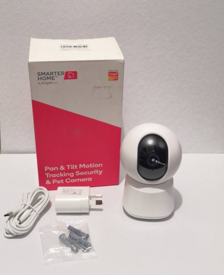 SMARTER HOME Pan & Tilt Security Camera – Motion Tracking & Pet Camera (Category: Security Systems & CCTV Cameras) located in Pasig City. Submitted by realistic28 (Listing ID 1466946445, Image 1). Description: 📹 SMARTER HOME by Kogan – Smart Security Camera For sale: Smarter Home Pan & Tilt Motion Tracking Security & Pet Camera. Perfect para sa bahay, kuwarto, alagang hayop, o dagdag seguridad habang wala ka sa bahay. ✅ Pan & Tilt design – naiga
