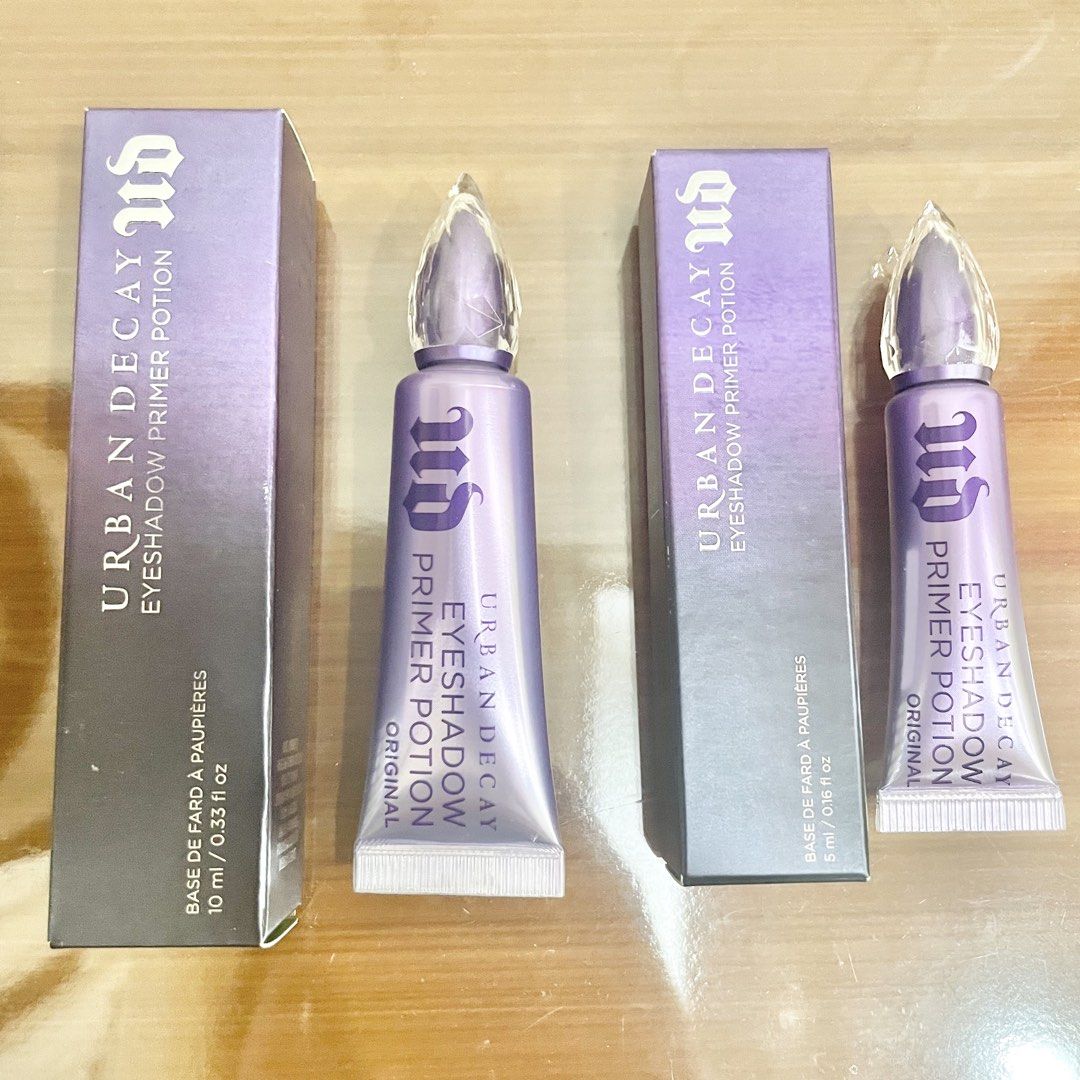 Sold per pc Urban Decay Eyeshadow Primer Potion Original (Category: Makeup) located in Pasig City. Submitted by deluxuryshop (Listing ID 1466964598, Image 1). Description: - Product: Urban Decay Eyeshadow Primer Potion - Shade: Original formula - Condition: Brand new, unopened, comes with original box - Available Sizes: Full Size (10ml) 1750 pesos and Travel Size (5ml) 1399 pesos - Benefits: Long-lasting, crease-proof eyeshadow base that keeps ma