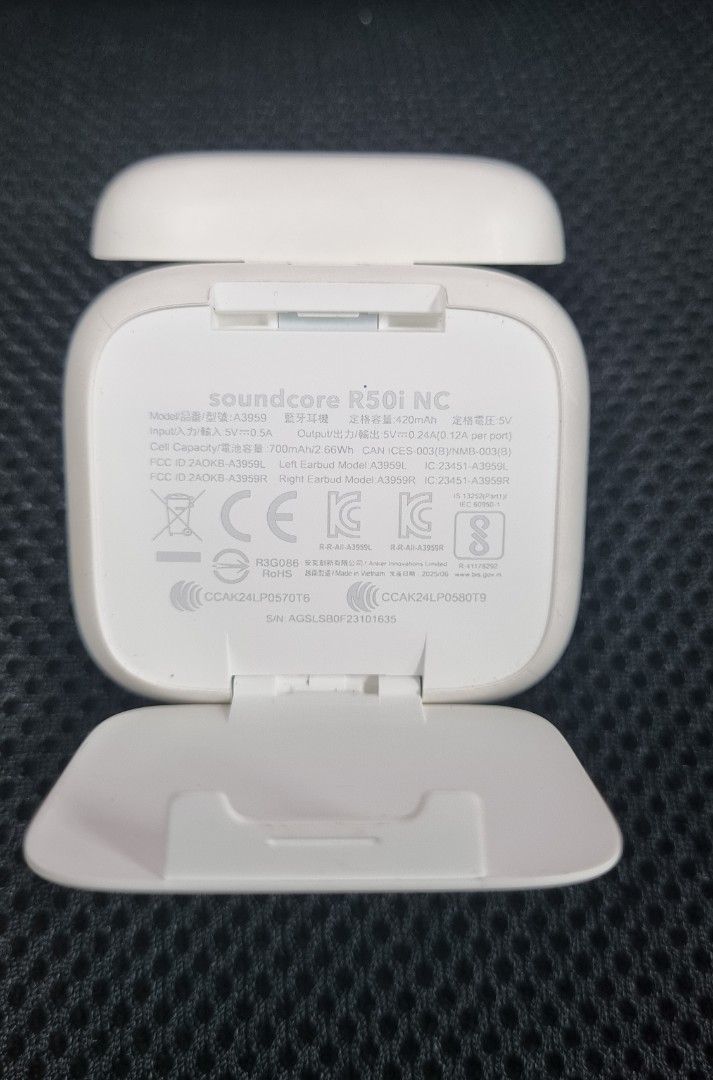 Soundcore R50i NC (White) (Category: Earphones) located in Cavite. Submitted by aiomie.0021 (Listing ID 1466817929, Image 3). Description: Price - Negotiable (pass sa lowballers) pair of Anker Soundcore R50i NC wireless earbuds in White. • Condition: No issues. 100% functional.Works perfectly with excellent battery life and strong sound/ANC. • Cosmetics: With minor visible wear and tear (light surface scuffs from normal use). • Inclusions: Earbud