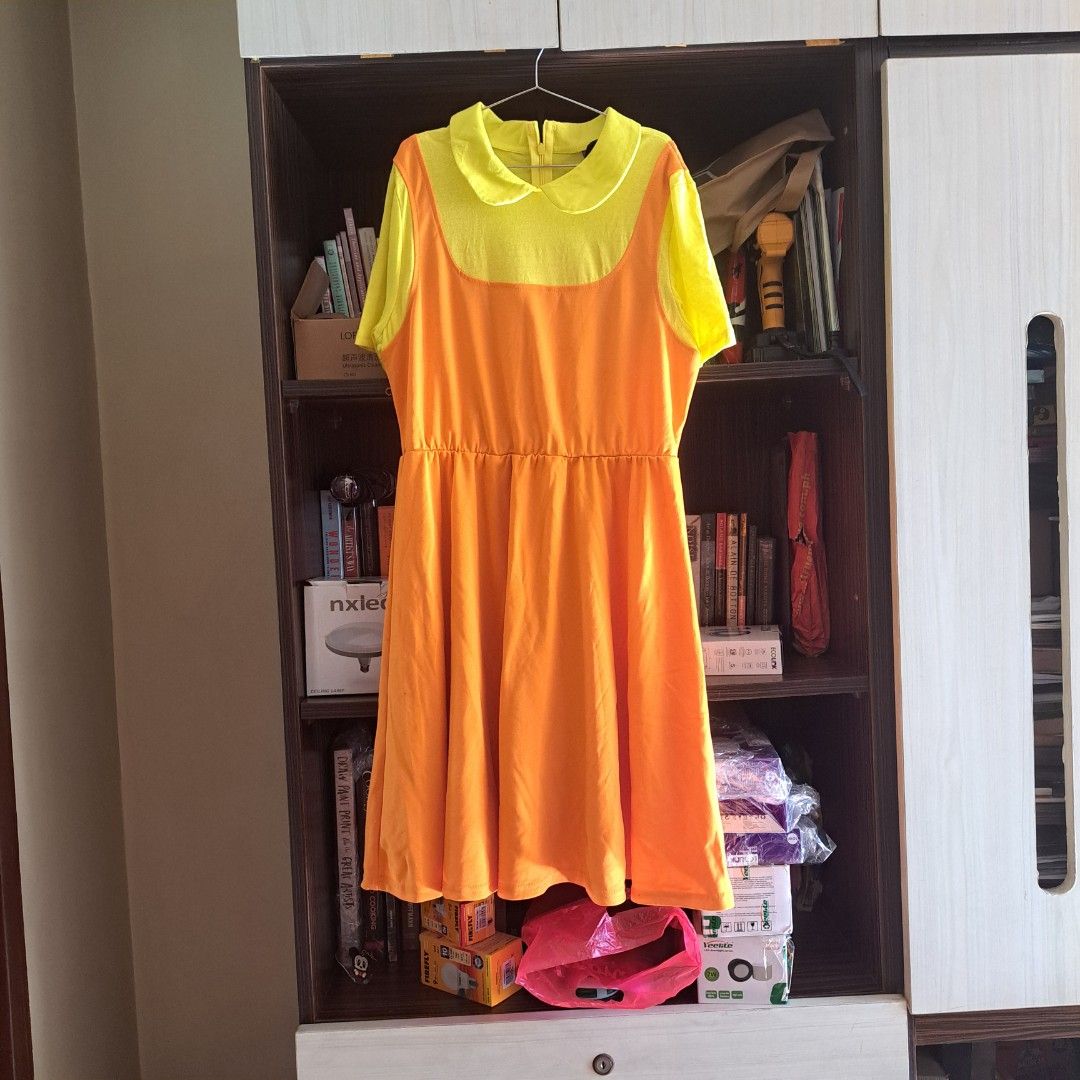 Squid Game Costume (Category: Evening dresses & gowns) located in Quezon City. Submitted by lixire (Listing ID 1466834755, Image 1). Description: - Brand: Official Netflix Squid Game merchandise - Size: Medium (M) - Bust: 32 - Design: Iconic doll dress style from the series.
