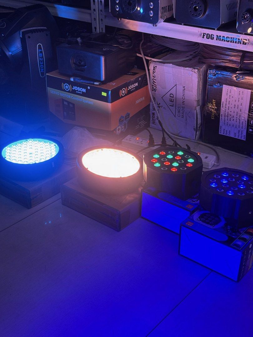Stagelites LED Par Stage Light DJ Disco Lighting (Category: Lighting) located in Quezon City. Submitted by pats17 (Listing ID 1466951997, Image 1). Description: - Brand: Stagelites - Type: DJ Par Light fixture with vibrant multi-color LEDs - Condition: Powers on normally, works great - Features: Digital display screen, DMX in and out ports - Mounting: Dual brackets attached for easy setup - Ideal for: Stage setups, parties, and home DJ rigs - Inc