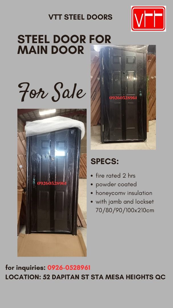steel door (Category: Locks, Doors & Gates) located in Quezon City. Submitted by vttsteeldoor-chelle (Listing ID 1466832870, Image 1). Description: .
