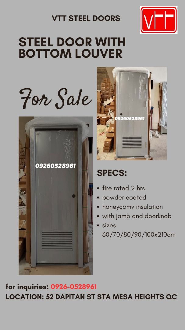 steel door (Category: Locks, Doors & Gates) located in Quezon City. Submitted by vttsteeldoor-chelle (Listing ID 1466832985, Image 2). Description: .