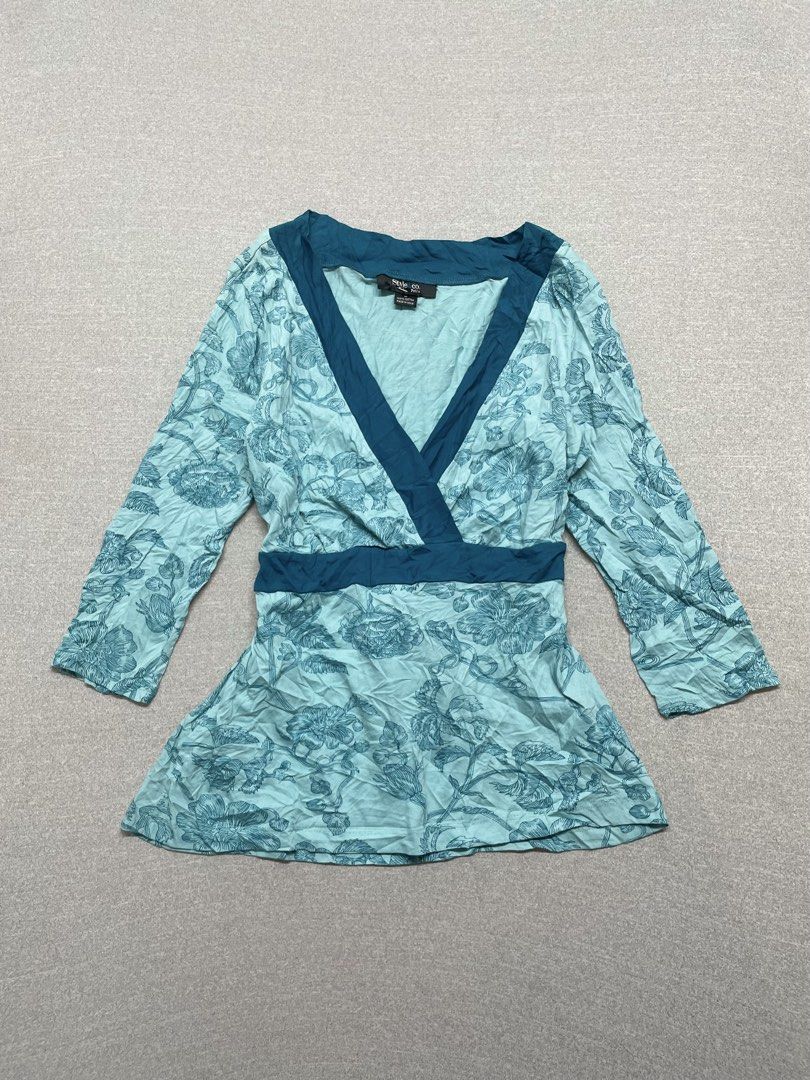 Style&Co. - Wrap Blouse (Category: Longsleeves) located in Taguig. Submitted by zavelle.824 (Listing ID 1466905724, Image 1). Description: Medium fits small As new.