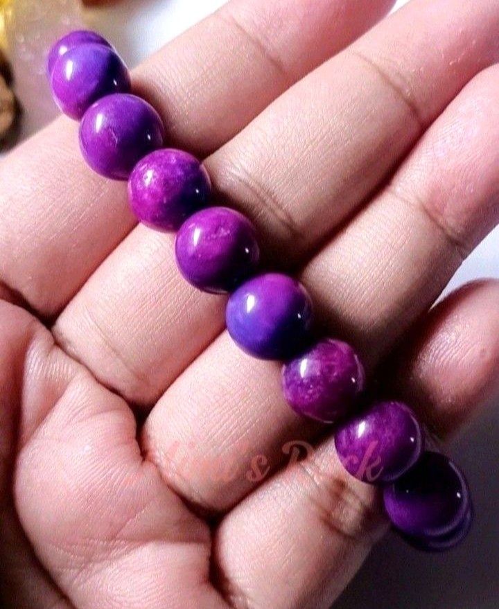 SUGILITE BRACELET ROUND 10MM (Category: Bracelets) located in Taguig. Submitted by mimisrack (Listing ID 1466820612, Image 3). Description: 💜High-vibration protection stone with bold royal purple presence -Sugilite is known for spiritual protection and emotional healing -Encourages intuition, clarity, and positive transformation -Traditionally associated with shielding against negative energy -Promotes inner balance and calm confidence -Rich pur