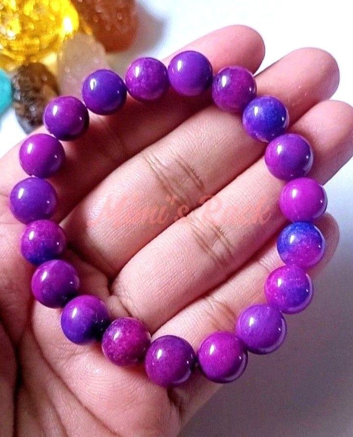 SUGILITE BRACELET ROUND 10MM (Category: Bracelets) located in Taguig. Submitted by mimisrack (Listing ID 1466820612, Image 1). Description: 💜High-vibration protection stone with bold royal purple presence -Sugilite is known for spiritual protection and emotional healing -Encourages intuition, clarity, and positive transformation -Traditionally associated with shielding against negative energy -Promotes inner balance and calm confidence -Rich pur