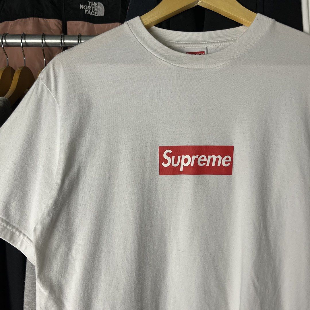 Supreme Box Logo T-shirt (Category: Formal Shirts) located in Daet. Submitted by wearthriftingcloth. (Listing ID 1466917560, Image 2). Description: 👕SUPREME Size: M Measurement: W20xL27 Issue(s): NONE Condition: 9.5/10 Color rate: 9.5/10 ➡️Swipe- to see more detail pic 📌No Deleting/Cancelation‼️ 📌Color may Vary Due to Lighting‼️ 📌Please be responsible buyer Bogus/Flaker will be posted‼️ 📌All ltems Need Wash‼️.