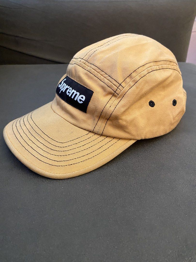 Supreme Contrast Stitch Camp Cap (Category: Caps & Hats) located in Bacolod City. Submitted by goldy27 (Listing ID 1466778296, Image 1). Description: Need cleaning Complete tags authentic sweat bands bleached.